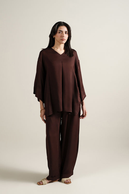 Espresso Pleated Top