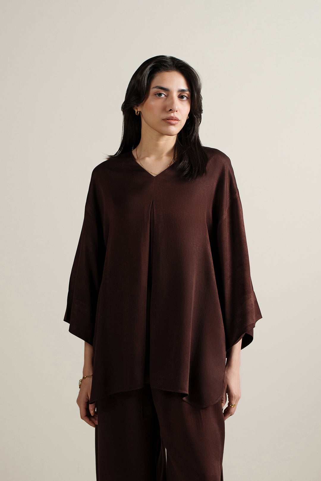 Espresso Pleated Top