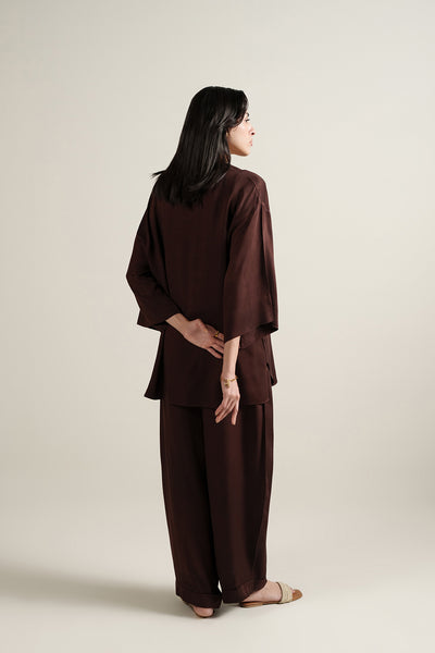 Espresso Pleated Top