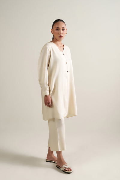 Cream Front Button Top