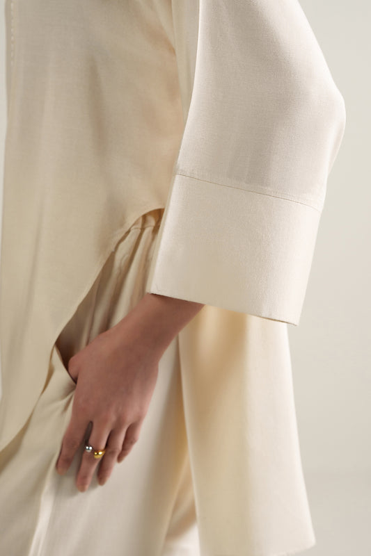 Cream Asymmetric Top