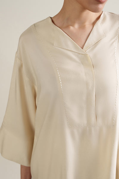 Cream Asymmetric Top