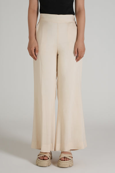 Cream Bootcut Pants