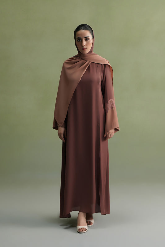Rosewood Embroidered Abaya