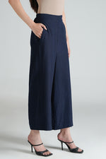 Navy Textured Culotte