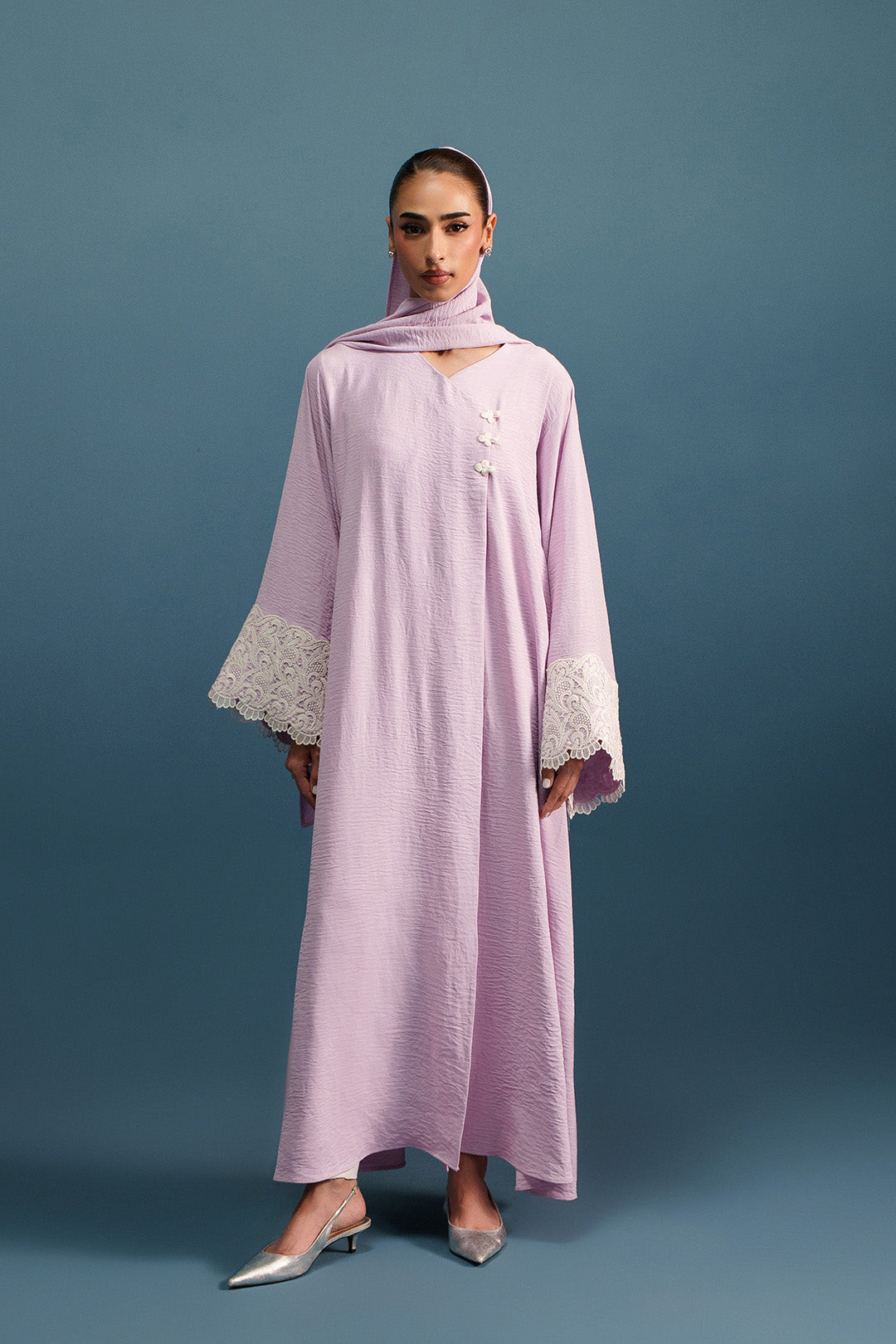 Orchid Embroidered Abaya