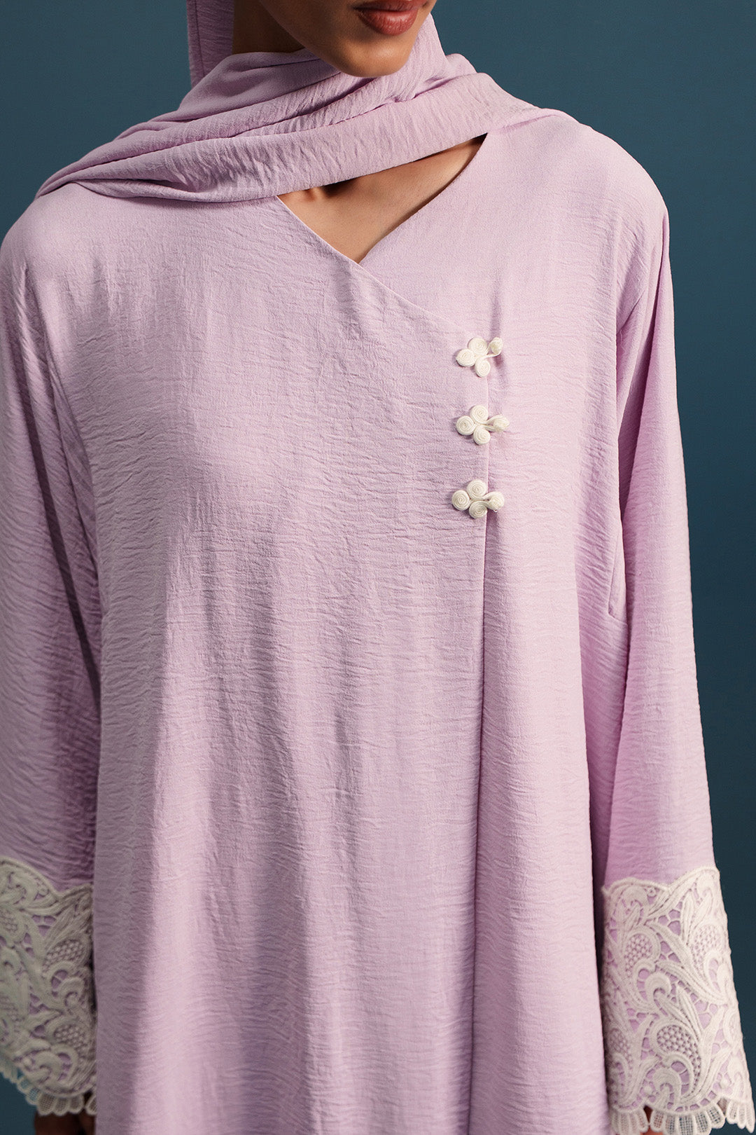 Orchid Embroidered Abaya