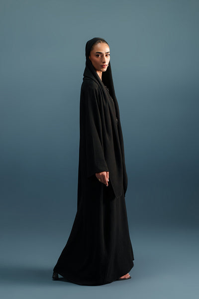 Obsidian Layover Abaya & Stole (2Pc)