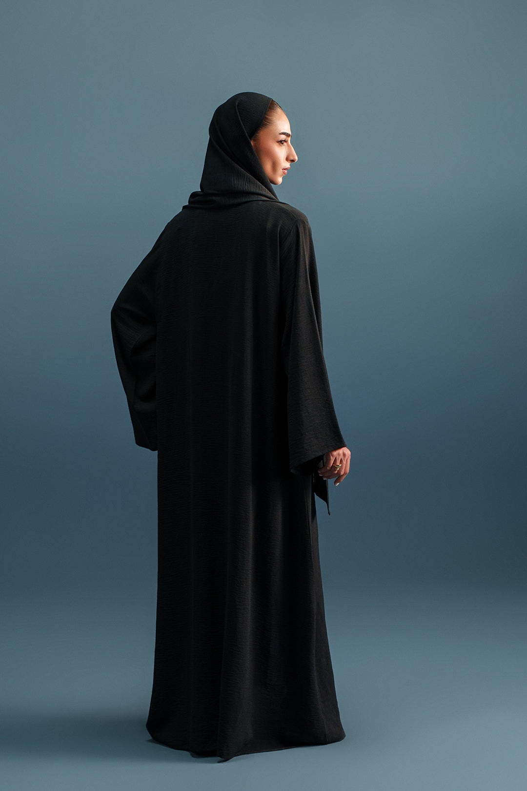 Obsidian Layover Abaya & Stole (2Pc)