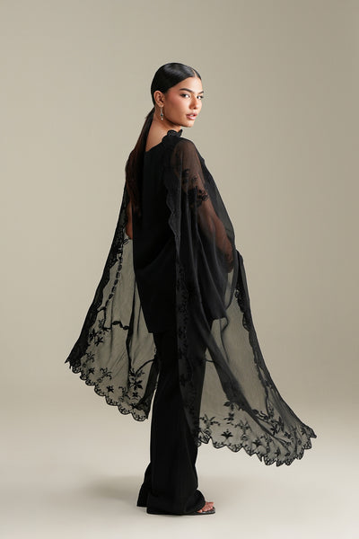Black Embroidered Dupatta