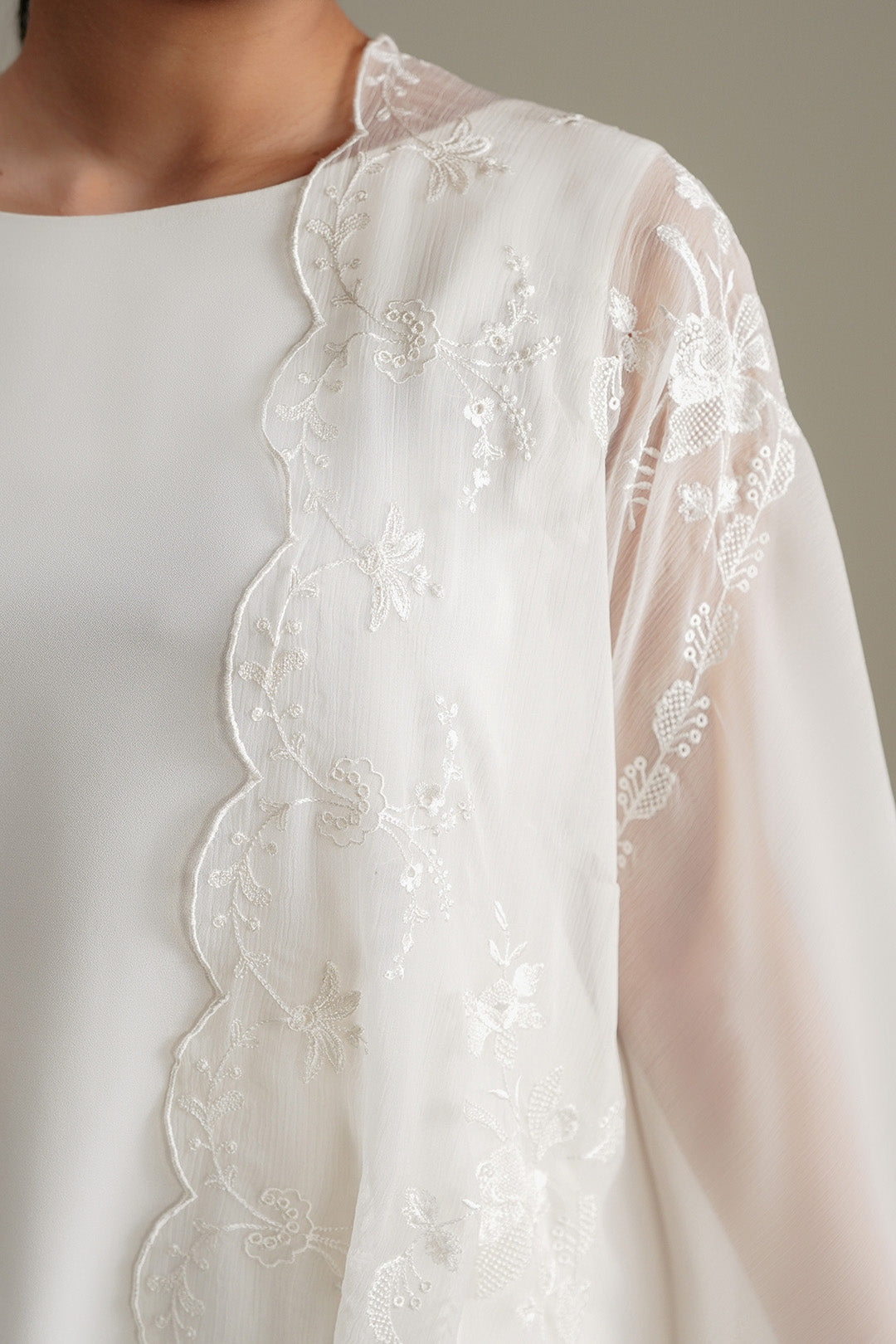 White Embroidered Dupatta