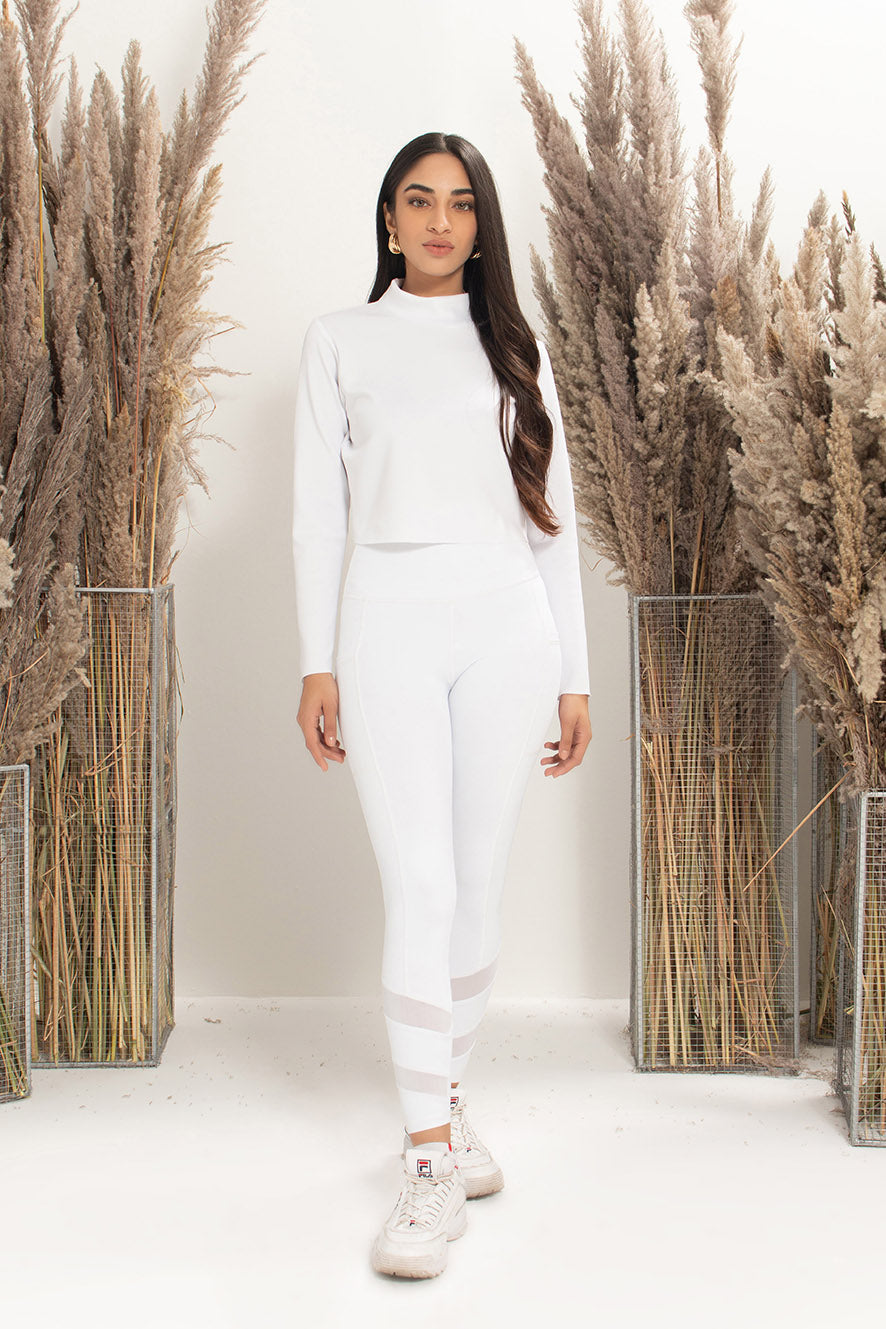 White Turtle Neck Top