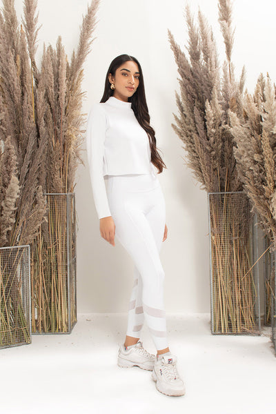 White Turtle Neck Top