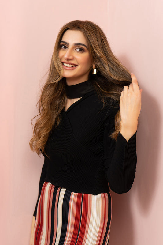 Pleated Cross Top