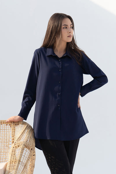 Navy Button Down