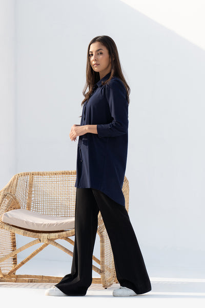 Navy Button Down