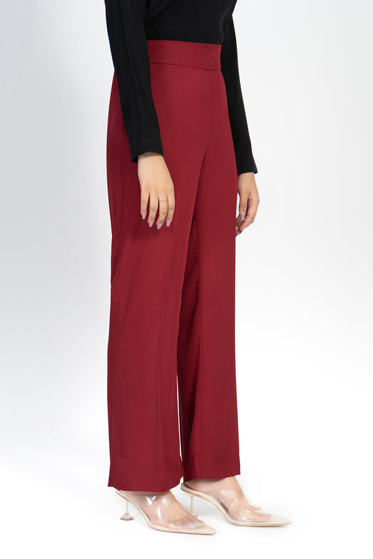 Maroon Bootcut Pants