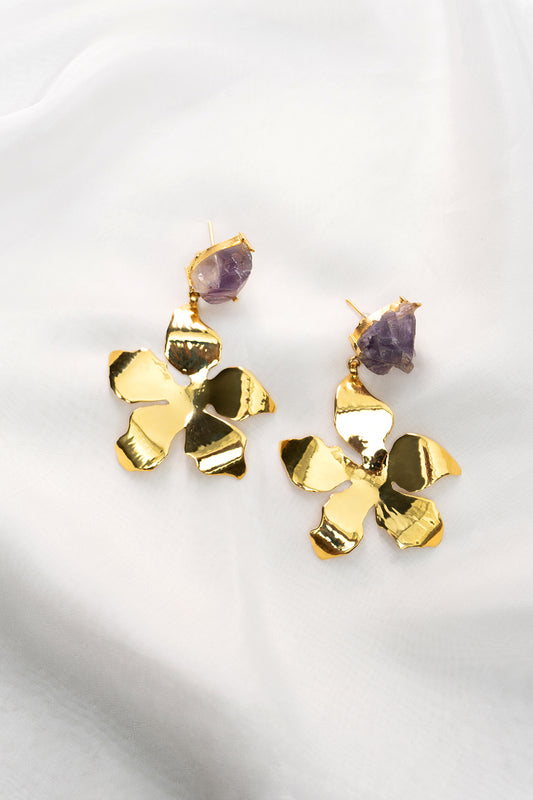 Crystal Water Lily Earrings