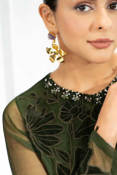 Crystal Water Lily Earrings