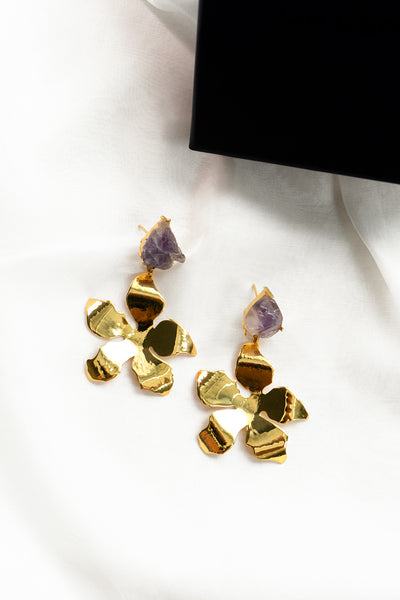 Crystal Water Lily Earrings