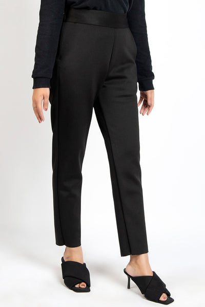 Black Tapered Knitted Pants