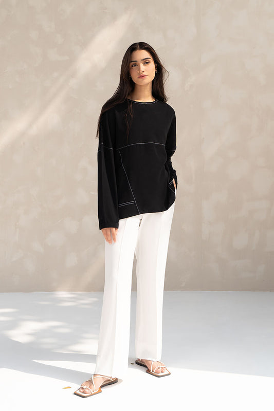 Black Panelled Top