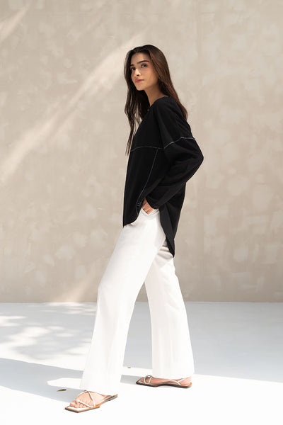 Black Panelled Top