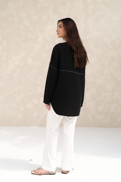 Black Panelled Top