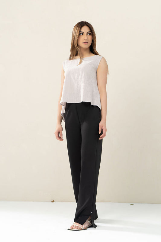 Wrinkled High-Low Top