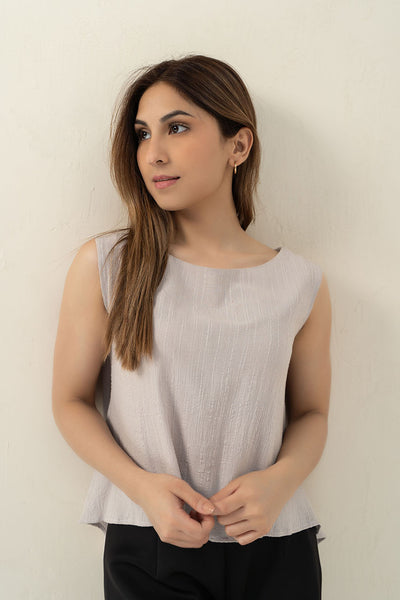 Wrinkled High-Low Top