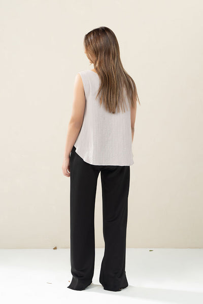 Wrinkled High-Low Top
