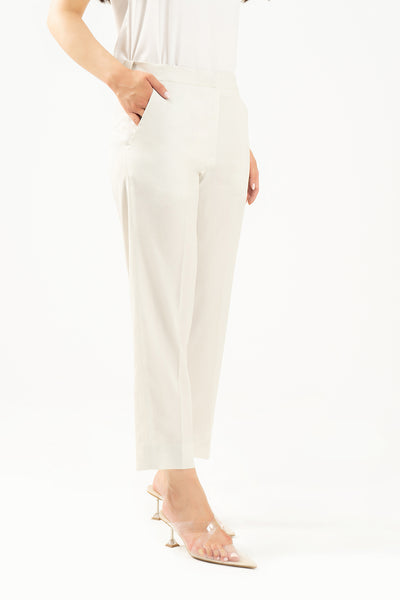 Tapered Flexi Waist Pants - Ivory