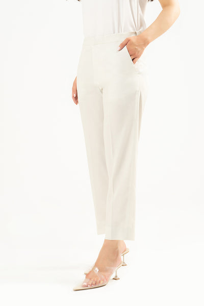 Tapered Flexi Waist Pants - Ivory