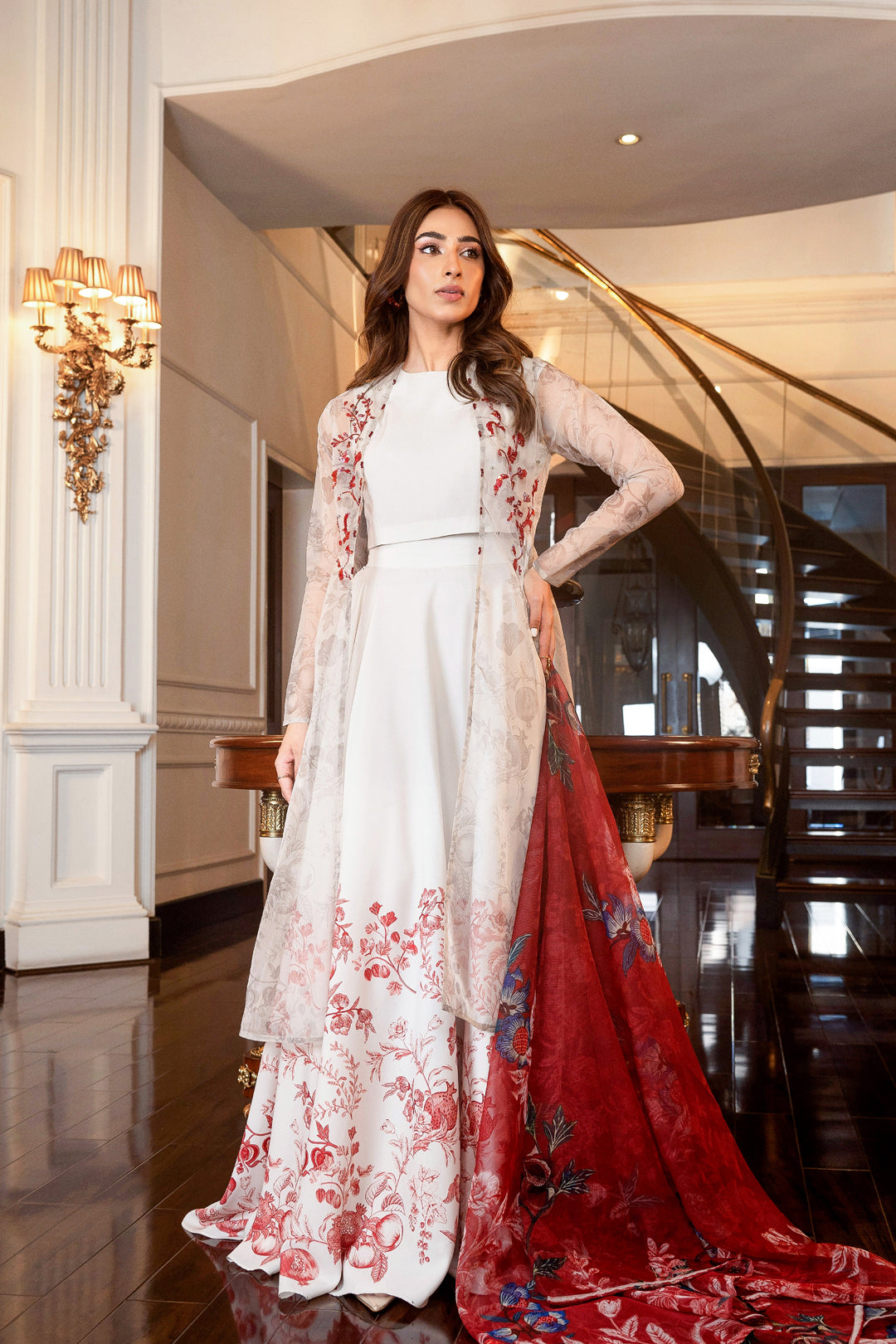 Sarib Shrug, Crop Top & Skirt