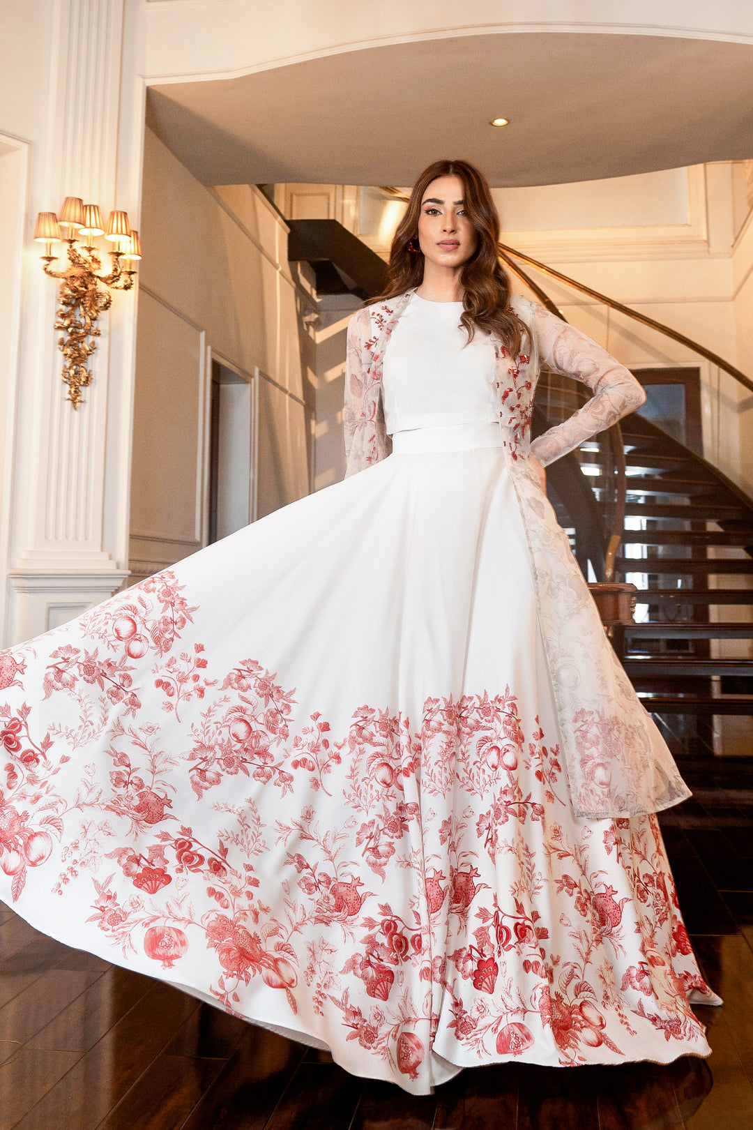 Sarib Shrug, Crop Top & Skirt