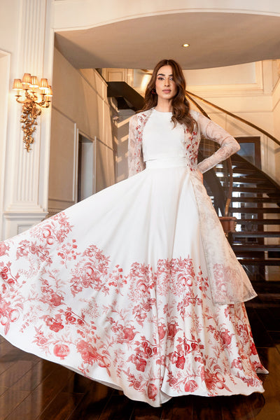 Sarib Shrug, Crop Top & Skirt