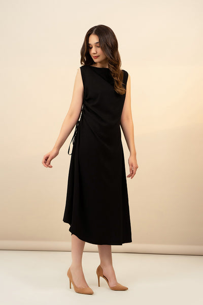 Black Draw-String Dress