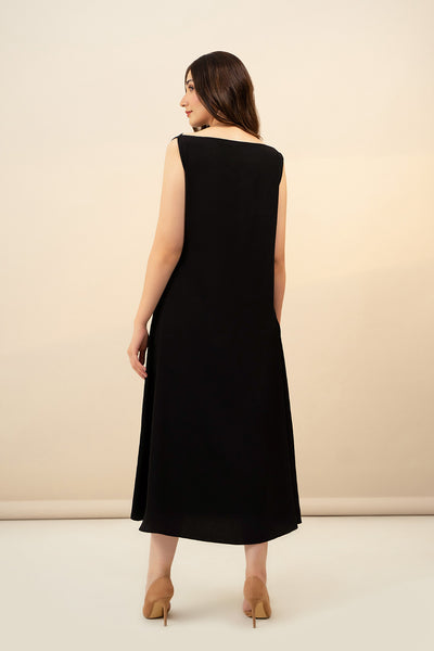 Black Draw-String Dress
